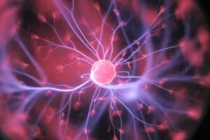 Purple and pink plasma ball, Photo by Hal Gatewood